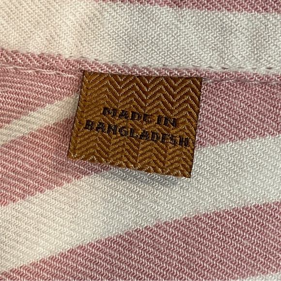 Jachs Girlfriend Pink & White Striped Long Sleeve Button Up Shirt - Picture 5 of 6